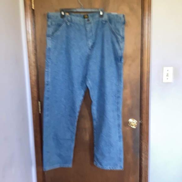 Relisted Lee carpenter loose fit straight leg retro stone men’s jean 42 x 32 - Picture 4 of 16